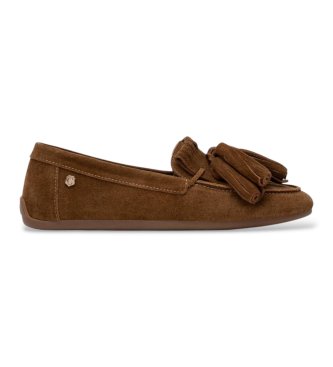 Carmela para mujer. 16414604-CAMEL Mocasines de Piel 164146 marrón claro (36), Plano, Serraje, Ninguno, Casual