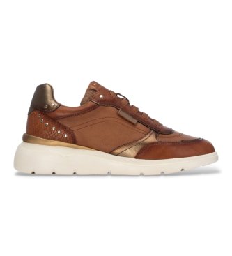Carmela para mujer. 16421901-CAMEL Zapatillas de Piel 164219 marrón (36), Plano, Cordones, Casual