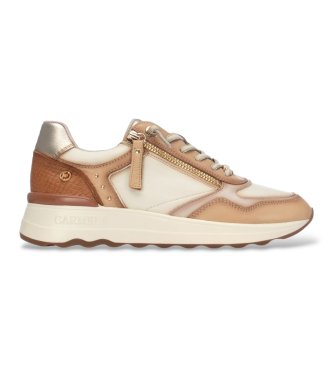 Carmela para mujer. 16422101-BEIGE Zapatillas de Piel 164221 beige (36), 3 a 5cm, Cremallera, Casual