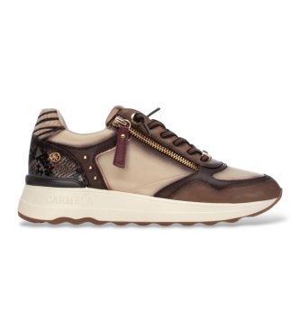 Carmela para mujer. 16422102-MARRON Zapatillas de Piel 164221 marrón (36), 3 a 5cm, Cremallera, Casual