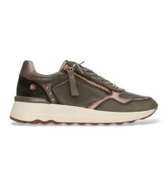 Carmela para mujer. 16422103-KAKI Zapatillas de Piel 164221 verde (36), 3 a 5cm, Cremallera, Casual