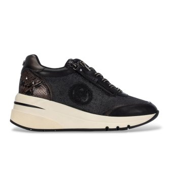 Carmela para mujer. 16422802-NEGRO Zapatillas de Piel 164228 negro (36), 5 a 8cm, Cordones, Cremallera, Casual