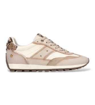 Carmela para mujer. 16423801-BEIGE Zapatillas de Piel 164238 beige (36), 3 a 5cm, Cordones, Casual