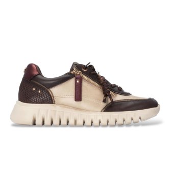 Carmela para mujer. 16424404-MARRON Zapatillas de Piel 164244 marrón (36), 3 a 5cm, Cordones, Cremallera, Casual