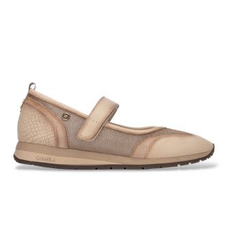 Carmela para mujer. 16435303-BEIGE Bailarinas de Piel 164353 beige (36), 1 a 3cm, Velcro, Casual