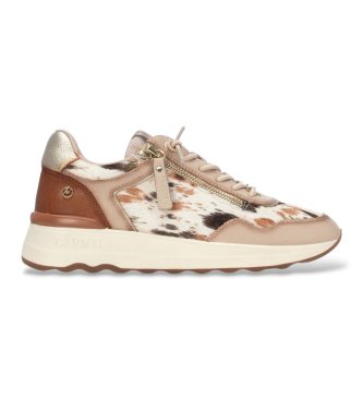 Carmela para mujer. 16436001-BEIGE Zapatillas de Piel 164360 marrón claro (36), 3 a 5cm, Cordones, Casual