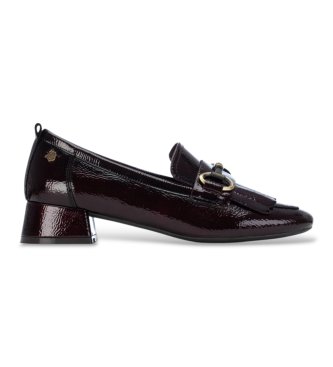 Carmela para mujer. 16436203-BURDEOS Mocasines de Piel 164362 granate (36), 3 a 5cm, Ninguno, Casual, Clásico, Charol