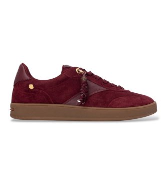 Carmela para mujer. 16437206-BURDEOS Zapatillas de Piel 164372 granate (36), Plano, Serraje, Cordones, Casual