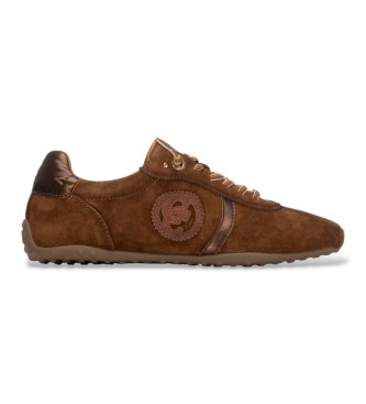 Carmela para mujer. 16438301-CAMEL Zapatillas de Piel 164383 marrón claro (37), Plano, Cordones, Casual