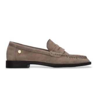 Carmela para mujer. 16438903-TAUPE Mocasines de Piel 164389 taupe (36), Plano, Serraje, Ninguno, Casual, Clásico