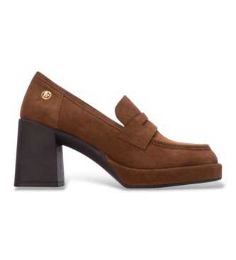 Carmela para mujer. 16440001-CAMEL Mocasines de Piel 164400 marrón (36), 5 a 8cm, Serraje, Ninguno, Casual, Clásico