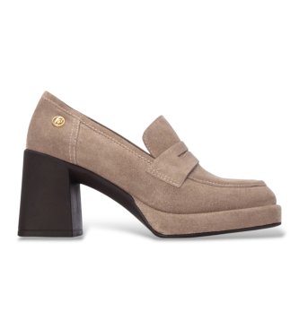 Carmela para mujer. 16440002-TAUPE Mocasines de Piel 164400 taupe (36), 5 a 8cm, Serraje, Ninguno, Casual, Clásico