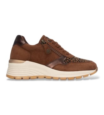 Refresh para mujer. 17623902-CAMEL Zapatillas 176239 marrón (36), 3 a 5cm, Cremallera, Casual