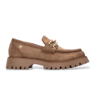 Xti para mujer. 14445901-BEIGE Mocasines 144459 marrón (36), Plano, Ninguno, Casual