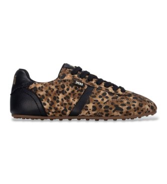 Xti para mujer. 14615301-LEOPARDO Zapatillas 146153 marrón (36), Plano, Cordones, Casual, Animal print