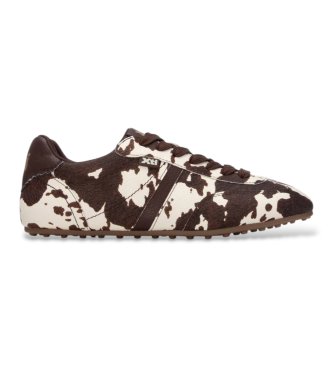 Xti para mujer. 14615303-COW Zapatillas 146153 marrón claro (36), Plano, Cordones, Casual, Animal print