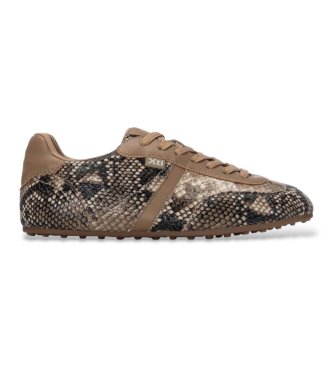 Xti para mujer. 14615304-SERPIENTE Zapatillas 146153 taupe (36), Plano, Cordones, Casual, Animal print