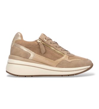 Xti para mujer. 14616902-BEIGE Zapatillas 146169 beige (36), 5 a 8cm, Cordones, Cremallera, Casual
