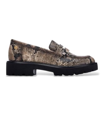 Xti para mujer. 14625501-SERPIENTE Zapatos 146255 taupe (35), 3 a 5cm, Ninguno, Casual, Animal print