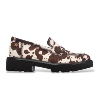 Xti para mujer. 14625502-COW Mocasines 146255 marrón (36), 3 a 5cm, Ninguno, Casual, Animal print
