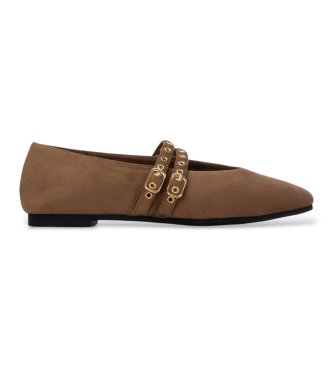 Xti para mujer. 14640503-TAUPE Bailarinas 146405 marrón (36), Plano, Hebilla, Casual